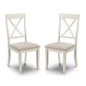 Dagan Wooden Dining Chairs In Ivory Laquered In A Pair