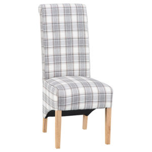 Nichols Fabric Scroll Back Dining Chair In Cappuccino