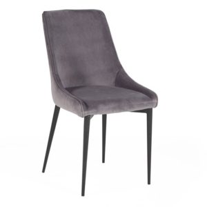 Plympton Velvet Dining Chair In Light Grey
