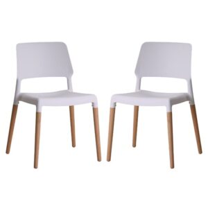 Roslin White Finish Dining Chairs In Pair