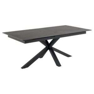 Hyeres Extending Ceramic Dining Table Large In Black