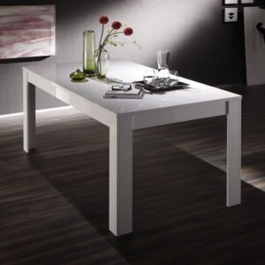 Benetti Large Dining Table Rectangular In White High Gloss
