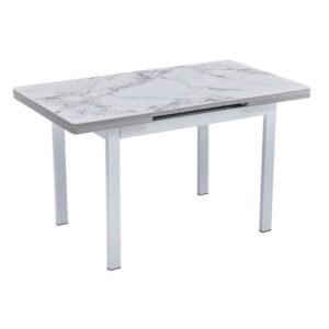 Hervey Extending Sintered Stone Dining Table 150cm In White