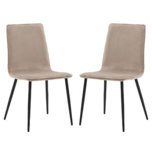 Wickham Taupe Fabric Dining Chairs In Pair