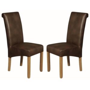 Seguin Tan Faux Leather Dining Chairs In Pair