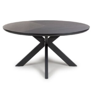 Beloit Wooden Large Round Dining Table In Black