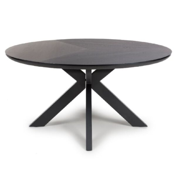 Beloit Wooden Large Round Dining Table In Black