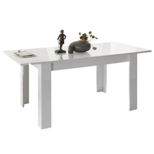 Benetti High Gloss Extending Dining Table In White