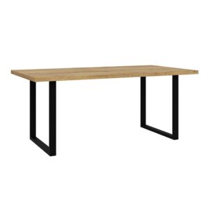 Narva Wooden Dining Table Rectangular In Oak And Black