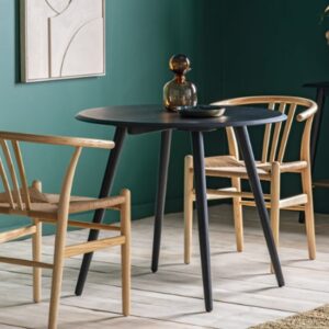 Maddux Wooden Round Dining Table In Black