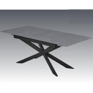 Arles Sintered Stone Extending Dining Table In Dark Grey