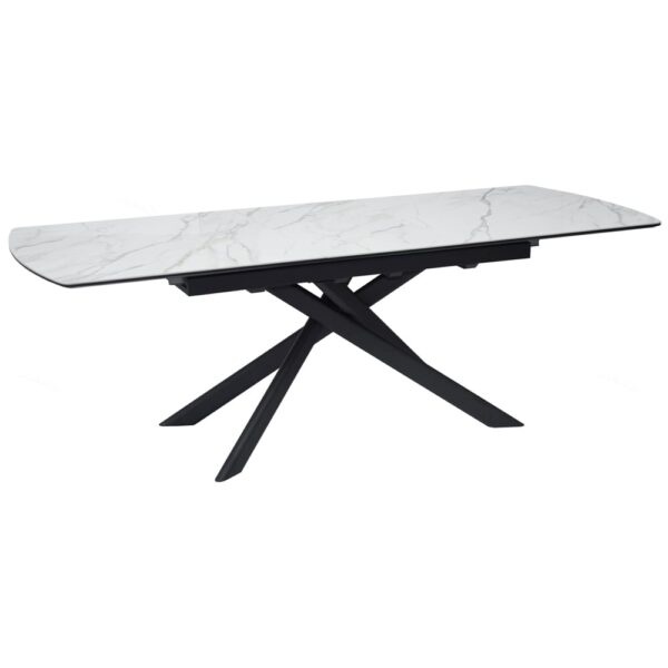 Costa Ceramic Marble Extending Dining Table In White