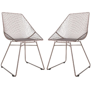 Eastlake Blush Pink Metal Bistro Dining Chairs In Pair