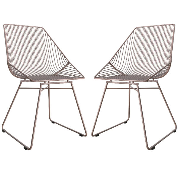 Eastlake Blush Pink Metal Bistro Dining Chairs In Pair