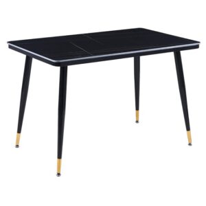 Sion Sintered Ceramic Stone Dining Table In Black Effect