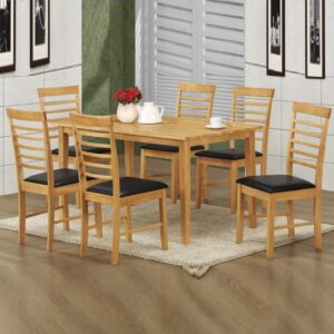 Marsic Wooden Dining Table With 6 Chairs In Light Oak